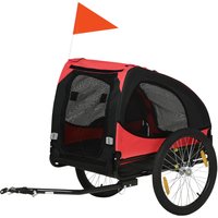 PawHut Hundeanhänger, klappbarer Fahrradanhänger für Hunde, Hundebuggy mit Reflektoren, Schnellspanner, Hundefahrradanhänger, wasserbeständig, Oxfordstoff, Stah