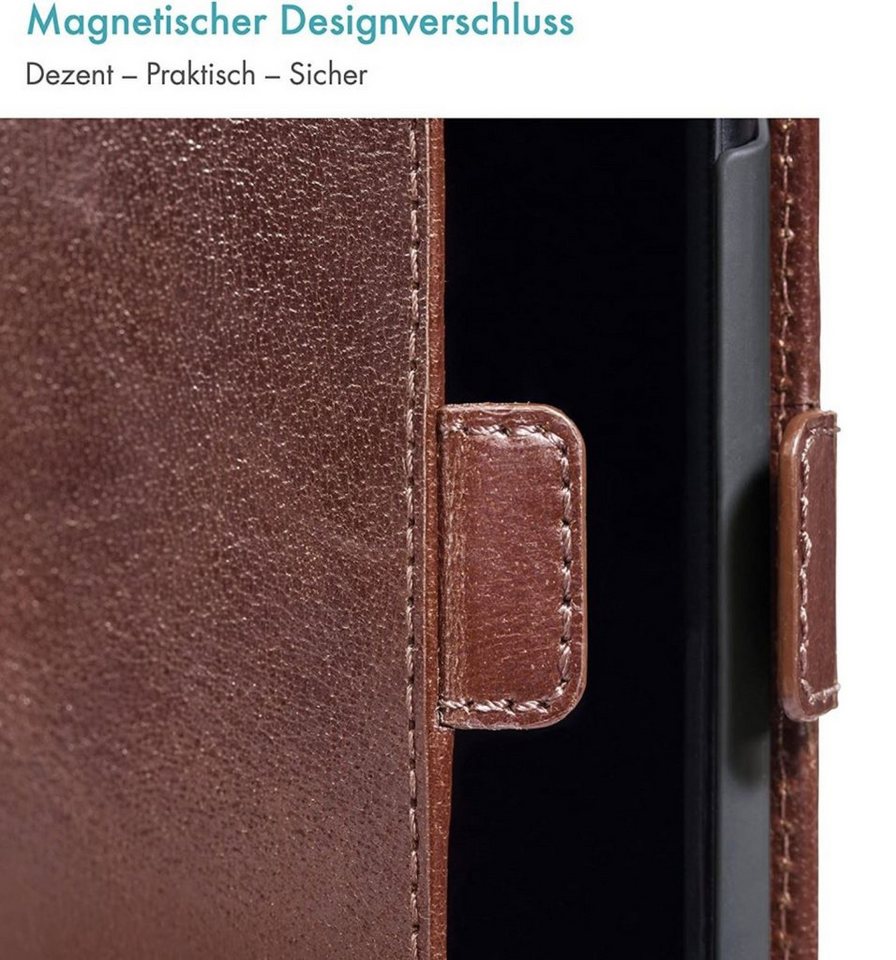 Pazzimo Handyhülle Leder Booklet Smart Case Tasche Hülle Cover 14,73 cm (5,8 Zoll), passend für Apple iPhone X/XS, weiches Innenfutter – Bild 4 von 5