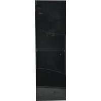Wohnzimmer-Vitrinenschrank, schmales hohes Design mit großem Stauraum, 35x50x165 cm, Schwarz
