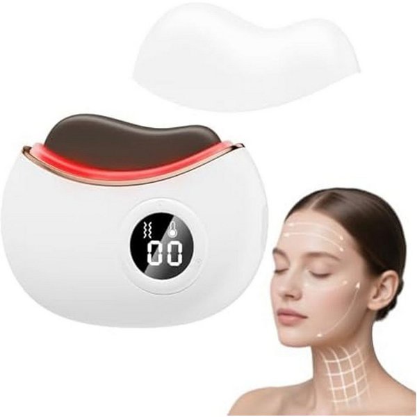 Pdgrid Gesichtsmassagegerät Lifting Massagegerät GuaSha-Gesichtsstraffung Hautstraffung, 40°C-55°C , Für ergänzende Gesichtspflege, Ein schönes Geschenk
