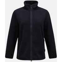 PEAK PERFORMANCE Damen Sweatshirt W Pile Zip Jacket-BLACK, Größe L in Schwarz