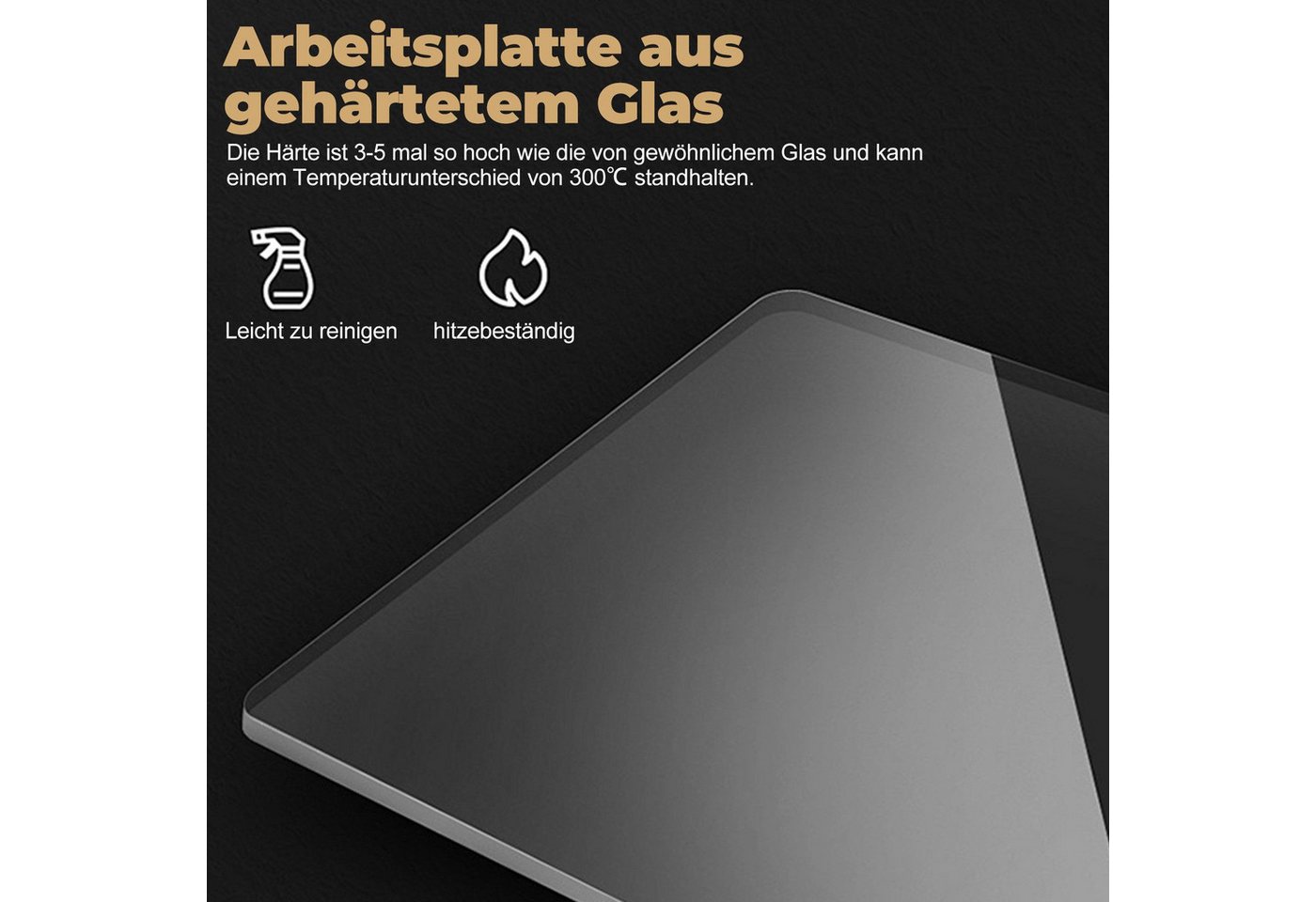 PEALOV Couchtisch Runder, Glasplatte, Durchmesser 70cm,X-Struktur-Design (1-St), X-Struktur-Design – Bild 4 von 5