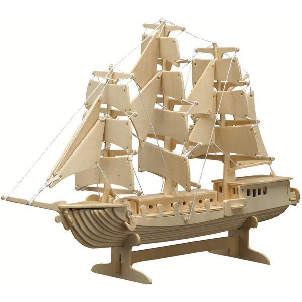 Pebaro 3D-Puzzle Holzbausatz Segelschiff, 869, 80 Puzzleteile