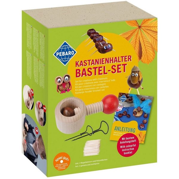 Pebaro Kreativset Kastanienbohrer-Set mit Anleitungsheft, Set Kastanienbohrer 5