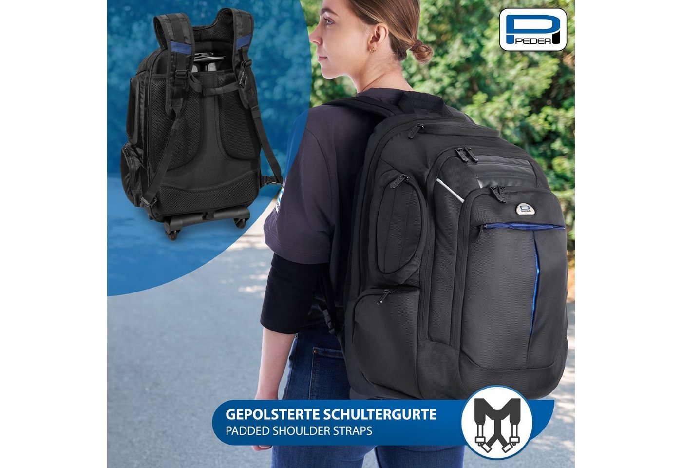 PEDEA Business-Trolley PREMIUM, 2, Rucksack Rollen, Raumwunder mit viel Platz – Bild 4 von 5
