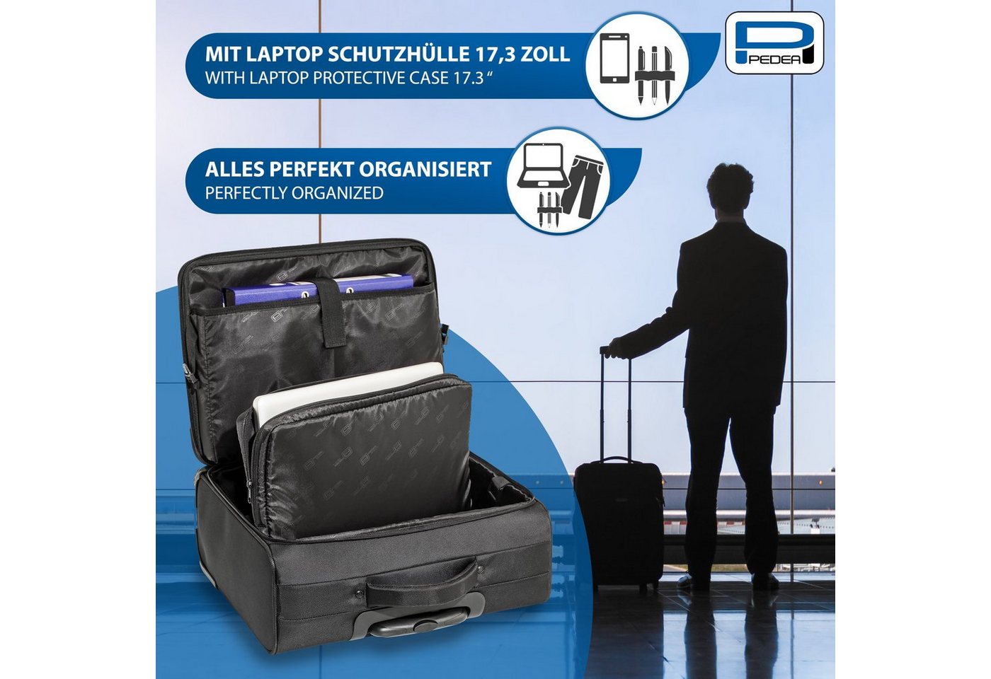 PEDEA Business-Trolley PREMIUM, 4 Rollen, Raumwunder mit viel Platz – Bild 2 von 5