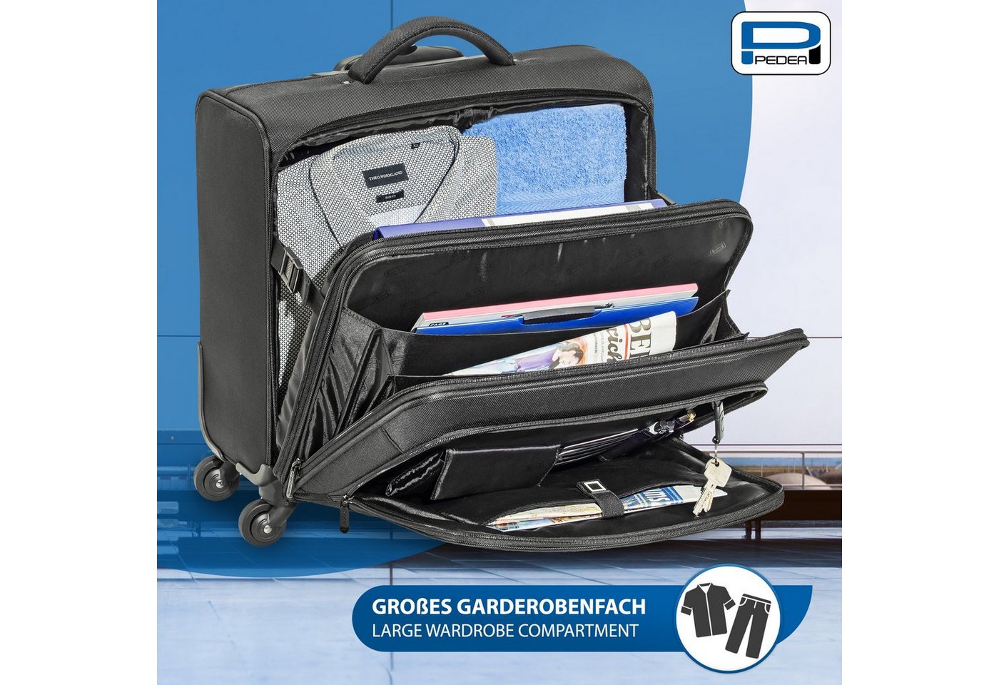 PEDEA Business-Trolley PREMIUM, 4 Rollen, Raumwunder mit viel Platz – Bild 3 von 5