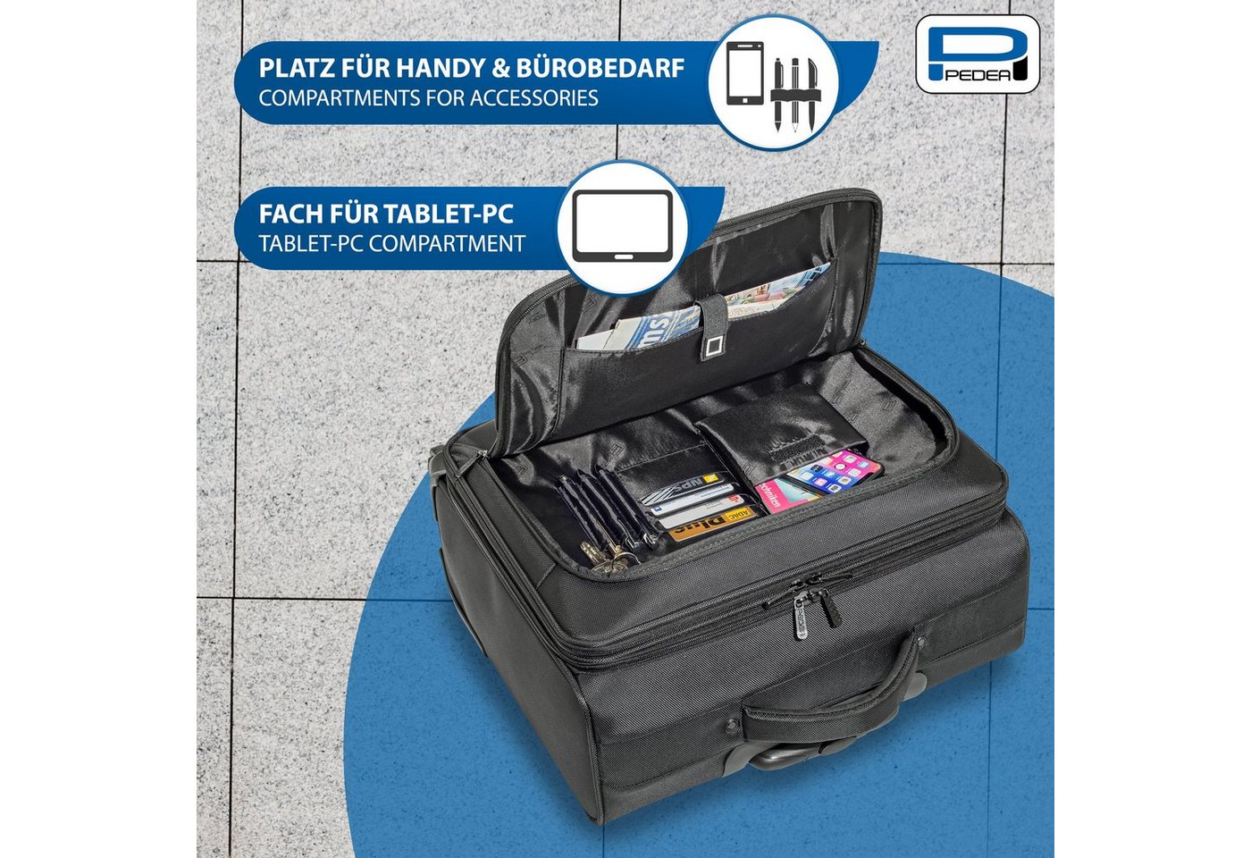 PEDEA Business-Trolley PREMIUM, 4 Rollen, Raumwunder mit viel Platz – Bild 5 von 5