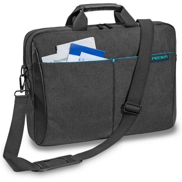 PEDEA Laptoptasche LIFESTYLE Notebooktasche mit Schultergurt 15,6 / 17,3 Zoll, dicke Polsterung, wasserabweisenden Materialien