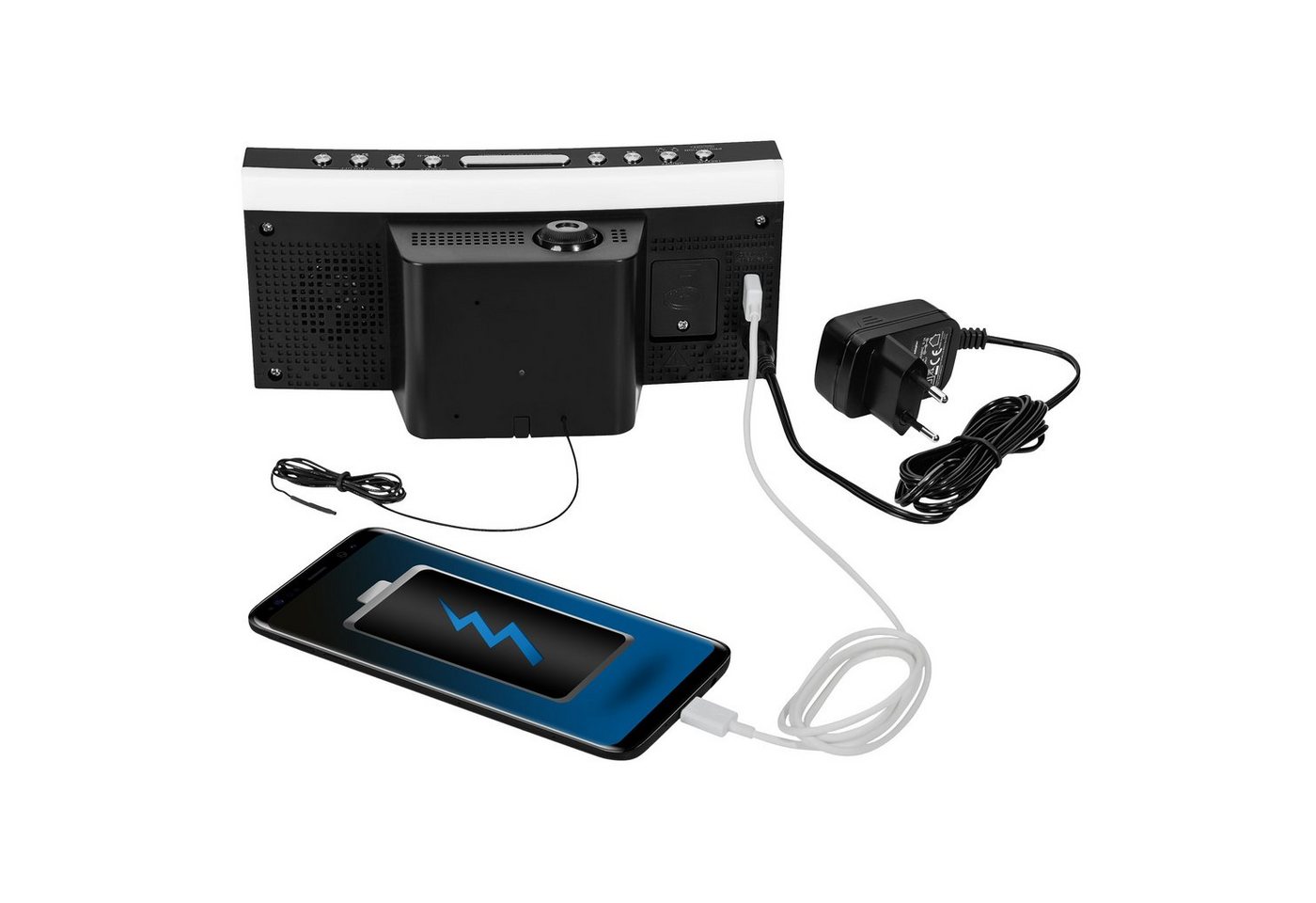 PEDEA Radiowecker FM-Radio, LED-Anzeige, Nachtlicht, Snooze, Dual Alarm dimmbarem Display, Nachtlicht – perfekt für Schlafzimmer und Büro – Bild 4 von 5