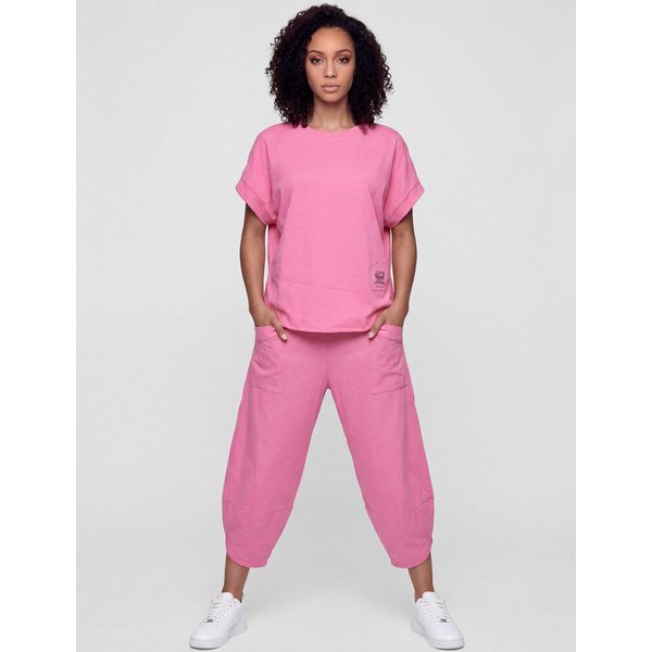 PEKIVESSA Jogginganzug Oversized Kurzarm Sweatanzug Set mit 7/8-Hose (2-tlg), Sweatshirt & Sweatpants 2-tlg.
