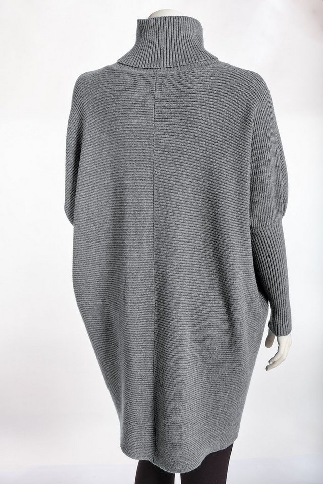 PEKIVESSA Longpullover Oversized langer Rollkragenpullover Damen Fledermausärmel (A-Linie, 1-tlg) hinten länger – Bild 3 von 5
