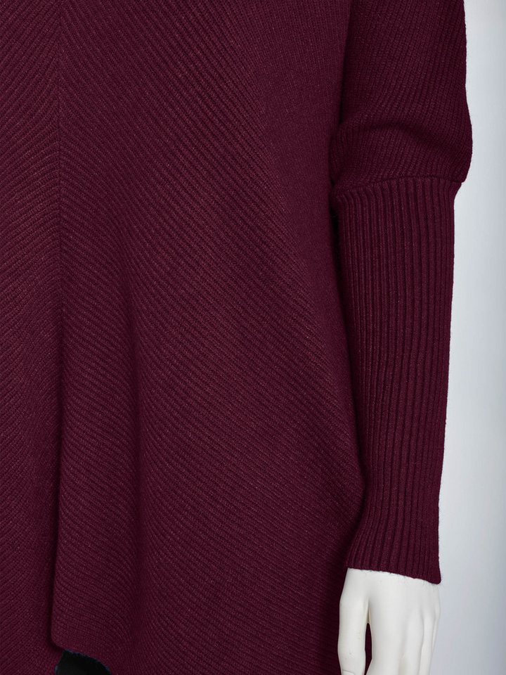 PEKIVESSA Longpullover Oversized langer Rollkragenpullover Damen Fledermausärmel (Einzelartikel, 1-tlg) hinten länger – Bild 5 von 5