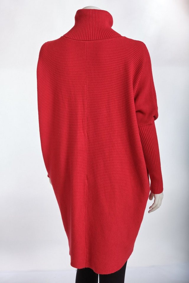 PEKIVESSA Longpullover Oversized langer Rollkragenpullover Damen Fledermausärmel (A-Linie, 1-tlg) hinten länger – Bild 3 von 5