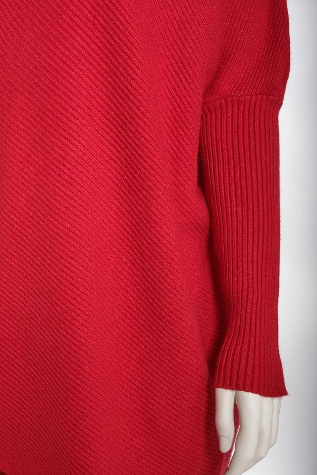 PEKIVESSA Longpullover Oversized langer Rollkragenpullover Damen Fledermausärmel (A-Linie, 1-tlg) hinten länger – Bild 4 von 5