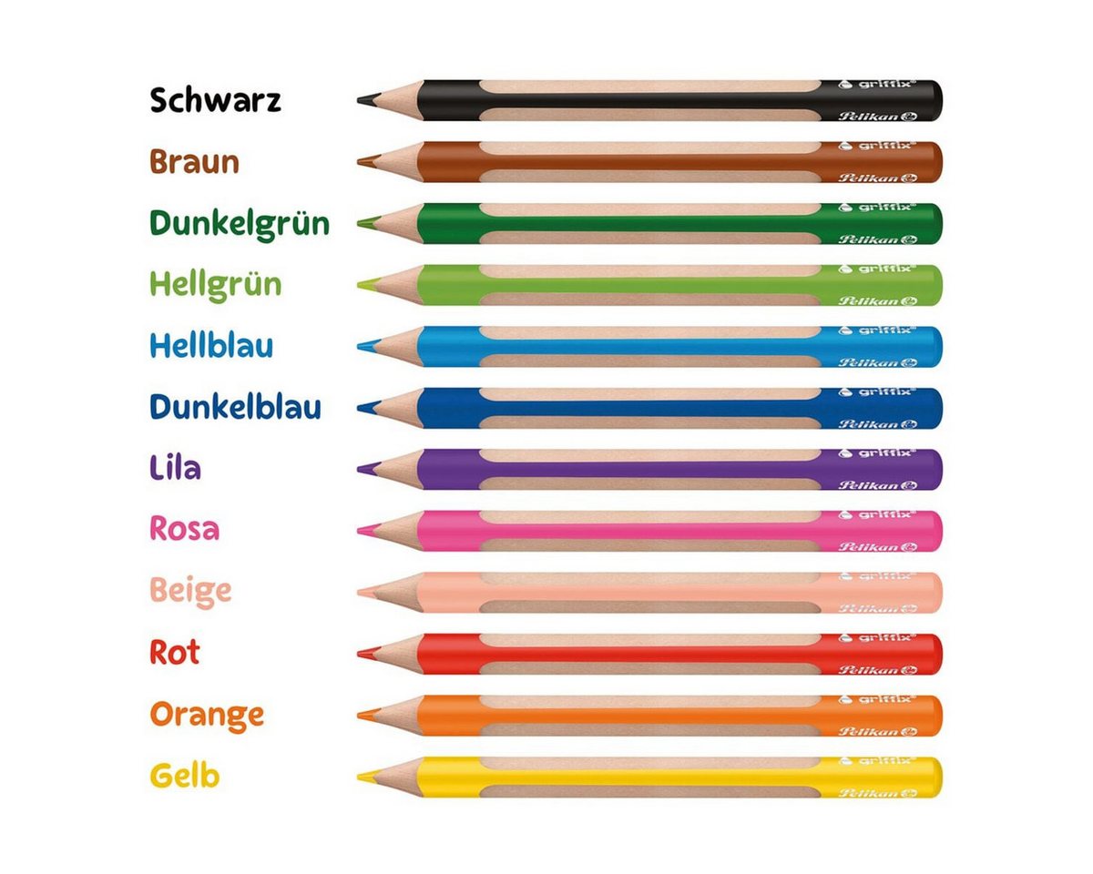 Pelikan Buntstift griffix®, (12-tlg), 12 Farben, wasservermalbar – Bild 2 von 5