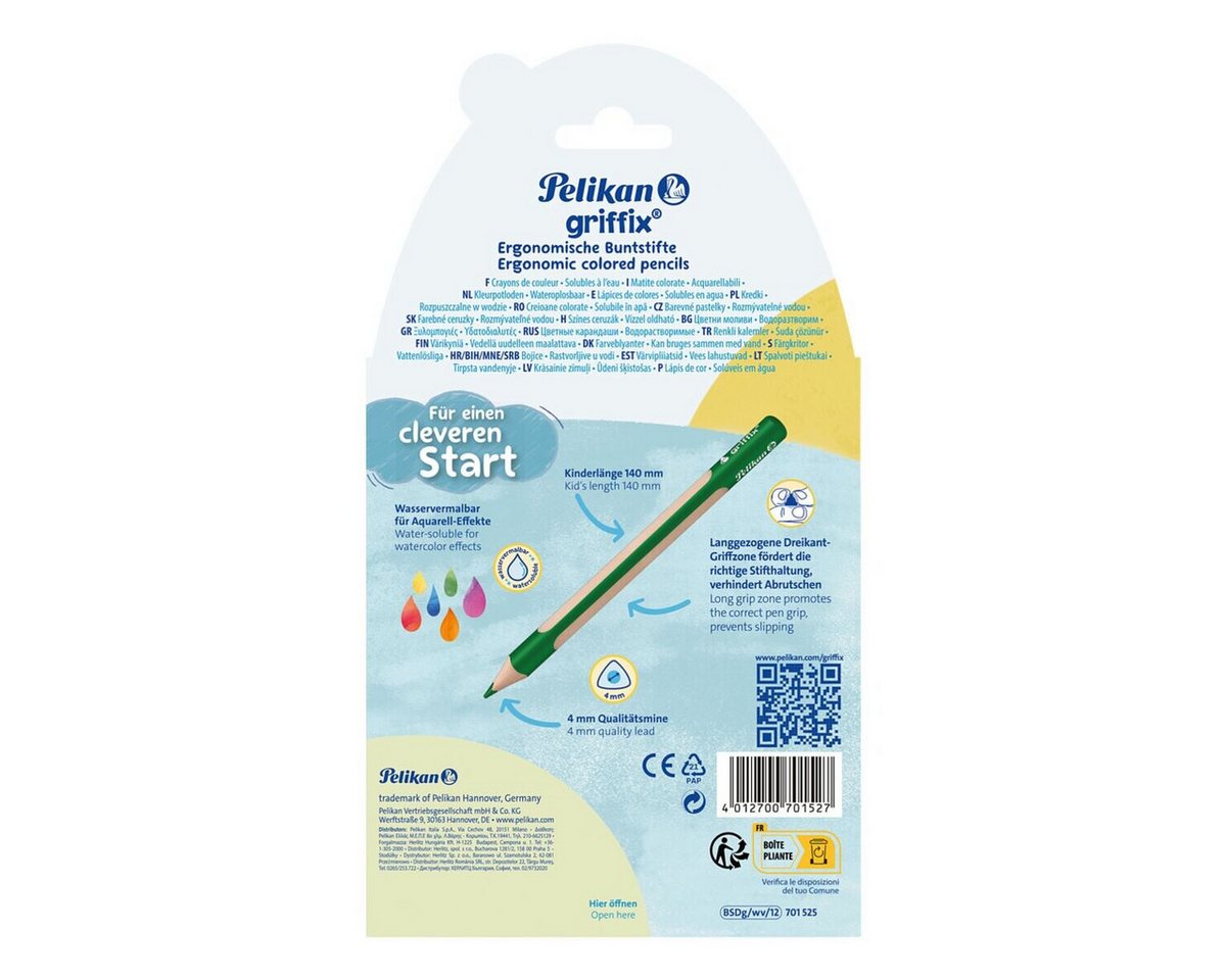 Pelikan Buntstift griffix®, (12-tlg), 12 Farben, wasservermalbar – Bild 4 von 5