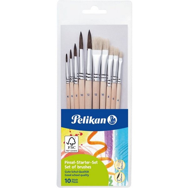 Pelikan Malpinsel, (10 St), je 5x Haar-/ Borstenpinsel