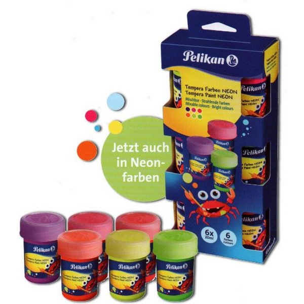 Pelikan Temperafarbe Neon, 6er Set