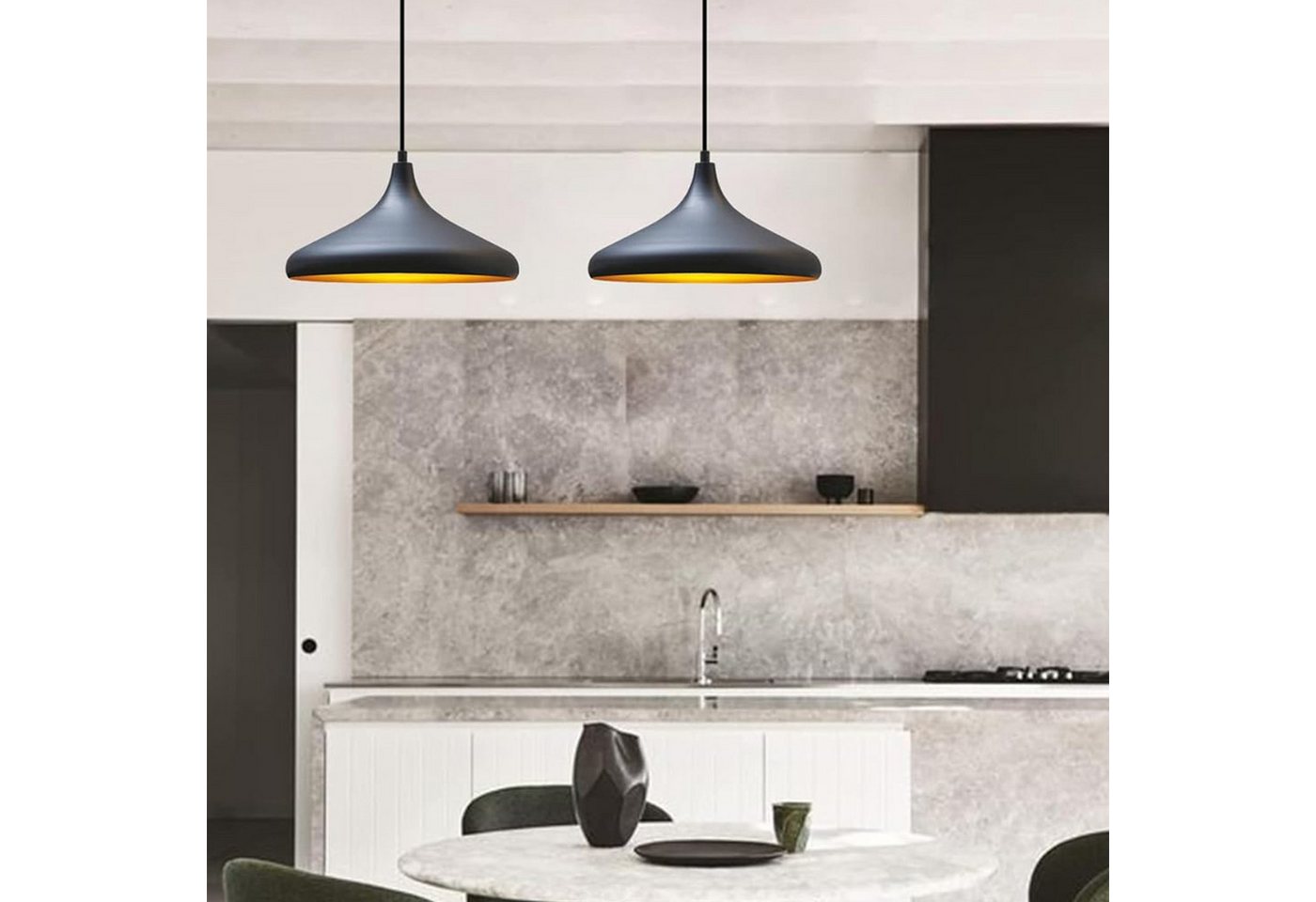 Bamyum Pendelleuchte Bamyum Pendelleuchte Durchmesser 35 cm E27 Metall Moderne Lampe, ohne Leuchtmittel – Bild 4 von 5