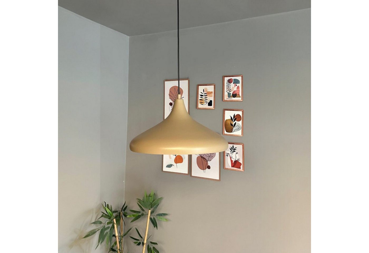 Bamyum Pendelleuchte Bamyum Pendelleuchte Durchmesser 35 cm E27 Metall Moderne Lampe, ohne Leuchtmittel – Bild 2 von 5