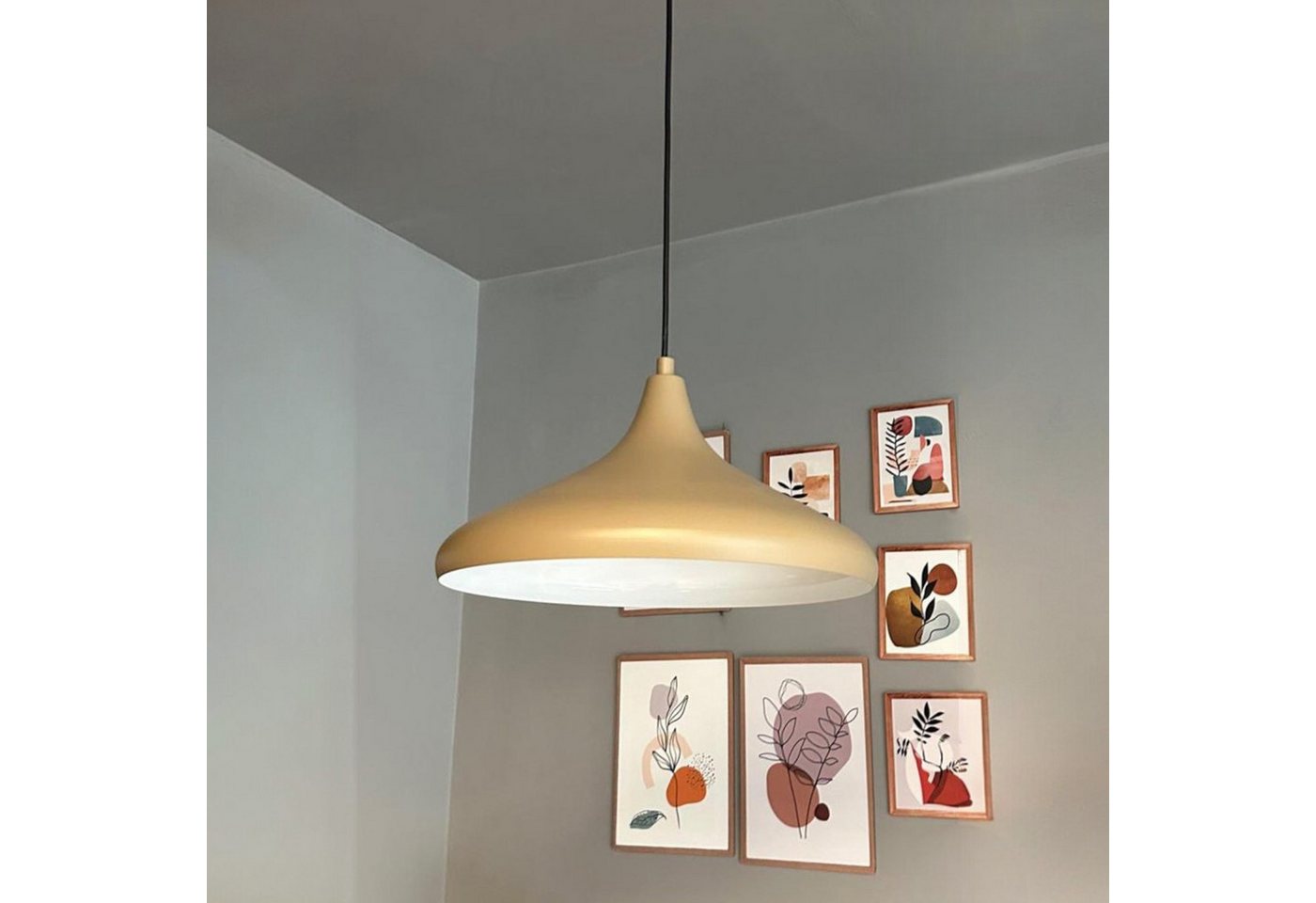 Bamyum Pendelleuchte Bamyum Pendelleuchte Durchmesser 35 cm E27 Metall Moderne Lampe, ohne Leuchtmittel – Bild 4 von 5