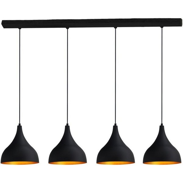Bamyum Pendelleuchte Bamyum Pendelleuchte I Adash I Schwarz 4 Flammig Metall Ø 26 cm Lampe, ohne Leuchtmittel