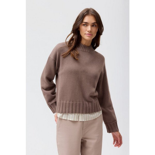 People Wear Organic Strickpullover Beige Mélange GOTS zertifiziert