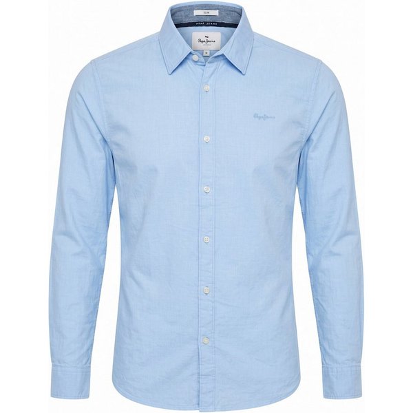 Pepe Jeans Langarmhemd Slim Fit mit Stretch und Logoaufnäher - Coventry
