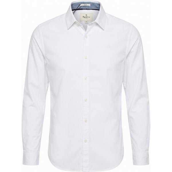 Pepe Jeans Langarmhemd Slim Fit mit Stretch und Logoaufnäher - Coventry