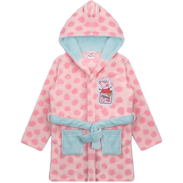 Peppa Pig Bademantel Peppa Wutz Mädchen Bademantel Morgenmantel, Gürtle