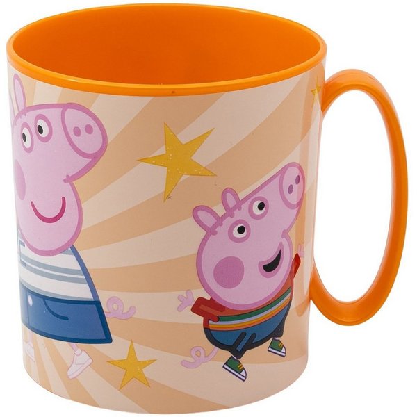 Peppa Pig Becher - Mikrowellengeeigneter Kunststoffbecher 390 ml – für Kinder, 1-tlg., ideal für Kinderhände dank glatter Oberfläche
