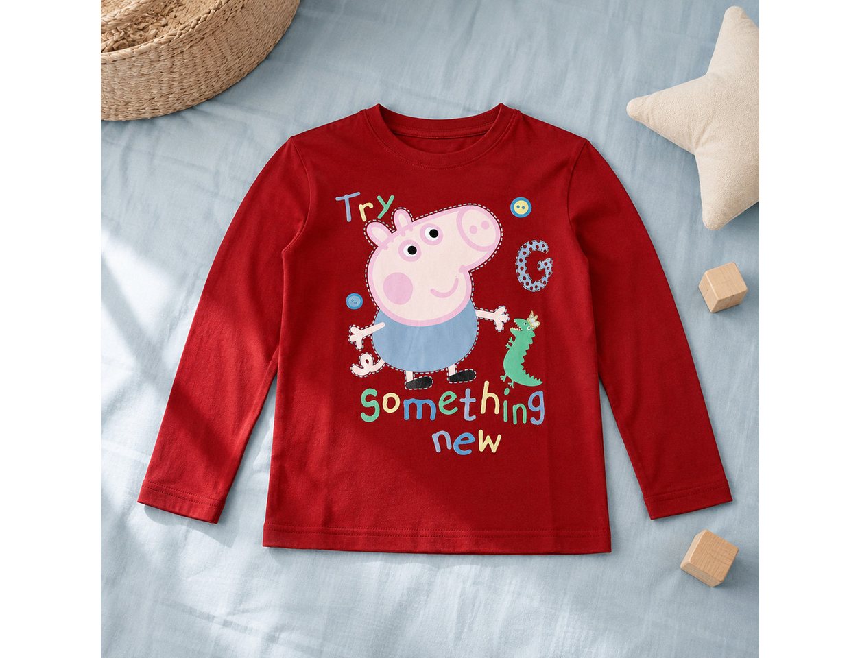 Peppa Pig Langarmshirt Peppa Wutz George Kinder Langarm Shirt Gr. 92 bis 116 – Bild 5 von 5