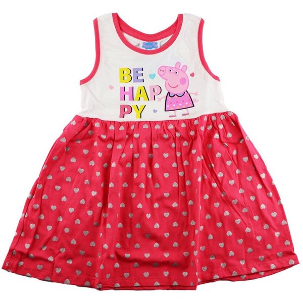 Peppa Pig Sommerkleid Peppa Wutz Mädchen Kinder Kleid Sommerkleid Gr. 92 bis 116, Baumwolle
