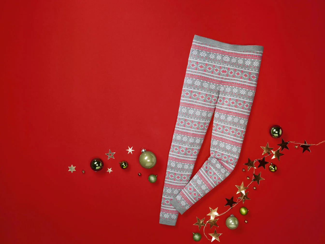 PEPPERTS!® Kinder Mädchen Strickleggings Weihnachten (Grau, 146/152) – Bild 2 von 3