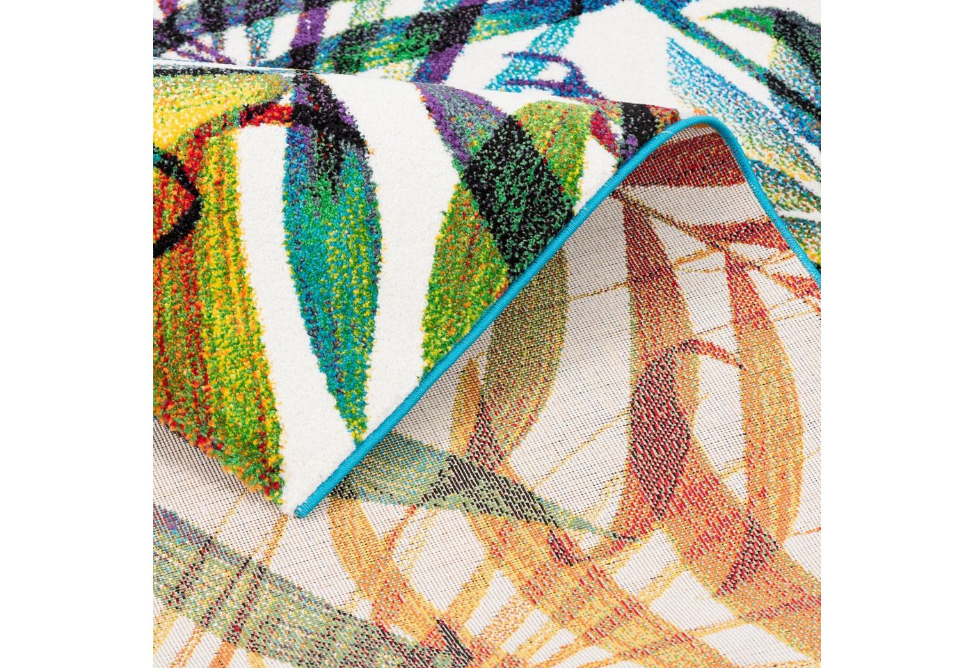 Pergamon Designteppich Designer Teppich Faro Tropical Bunte Zweige, Rechteckig, Höhe: 11 mm – Bild 4 von 5