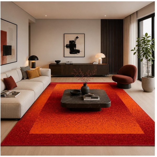 Pergamon Designteppich Designer Teppich Samba Modern Bordüre, Rechteckig, Höhe: 6 mm