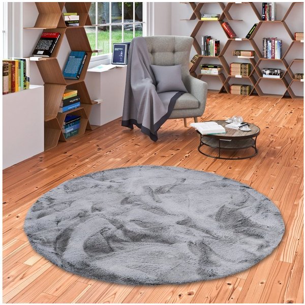 Pergamon Fellteppich Fellteppich Luxus Super Soft Plush Rund, Rund, Höhe: 25 mm
