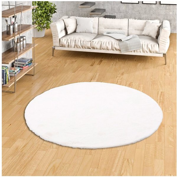 Pergamon Fellteppich Fellteppich Luxus Super Soft Plush Rund, Rund, Höhe: 25 mm