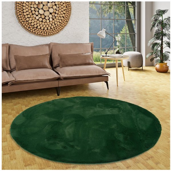 Pergamon Fellteppich Fellteppich Luxus Super Soft Plush Rund, Rund, Höhe: 25 mm