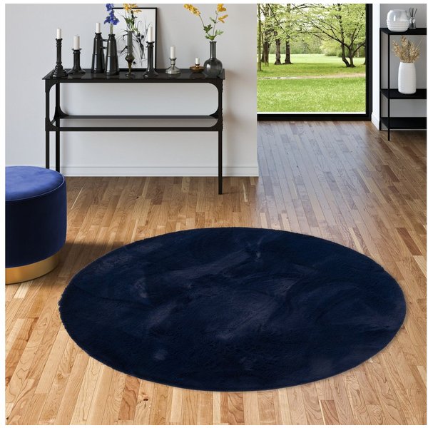 Pergamon Fellteppich Fellteppich Luxus Super Soft Plush Rund, Rund, Höhe: 25 mm