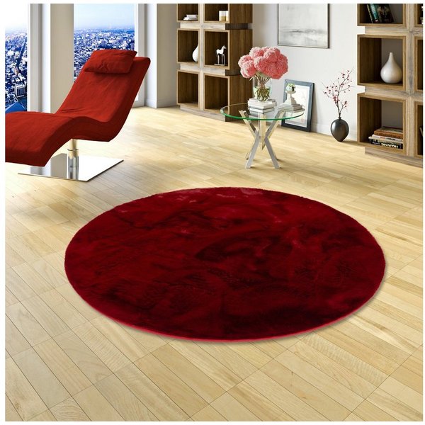 Pergamon Fellteppich Fellteppich Luxus Super Soft Plush Rund, Rund, Höhe: 25 mm