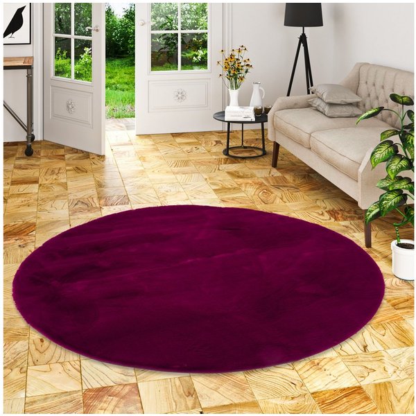 Pergamon Fellteppich Fellteppich Luxus Super Soft Plush Rund, Rund, Höhe: 25 mm