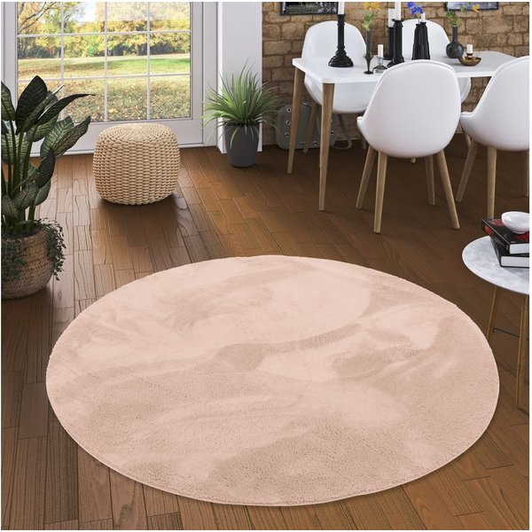 Pergamon Fellteppich Fellteppich Super Soft Pearl Rund, Rund, Höhe: 19 mm