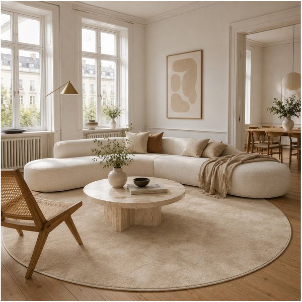 Pergamon Hochflor-Teppich Hochflor Langflor Teppich Super Soft Melia Rund, Rund, Höhe: 20 mm