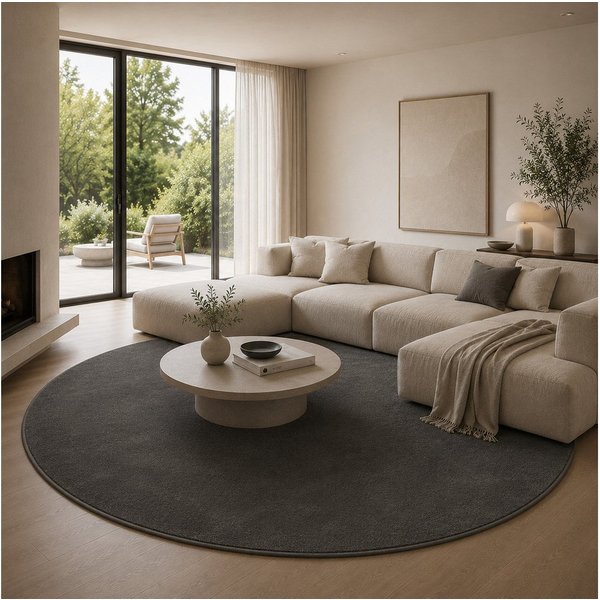 Pergamon Hochflor-Teppich Hochflor Langflor Teppich Super Soft Melia Rund, Rund, Höhe: 20 mm