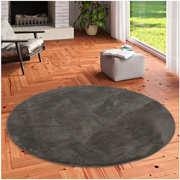 Pergamon Hochflor-Teppich Hochflor Super Soft Teppich Silky Rund, Rund, Höhe: 30 mm