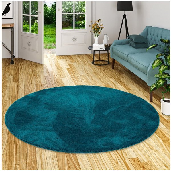 Pergamon Hochflor-Teppich Hochflor Super Soft Teppich Silky Rund, Rund, Höhe: 30 mm