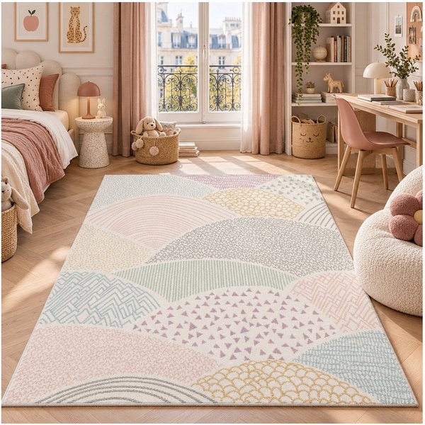 Pergamon Kinderteppich Kinder Teppich Softstar Kids Fantasy Bunt, Rechteckig, Höhe: 11 mm