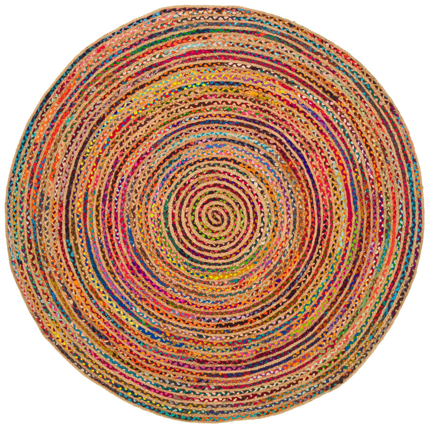 Pergamon Sisalteppich Teppich Jute Baumwolle Salsa Bunt, Rund, Höhe: 8 mm – Bild 2 von 5